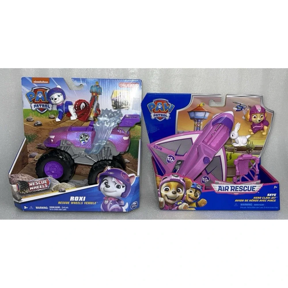 Lot of 2 PAW Patrol Roxi Rescue Wheels Vehicle & Air Rescue Skye Hero Claw Jet - Picture 15 of 16